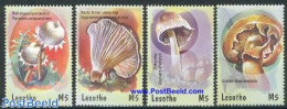 Lesotho 2001 Mushrooms 4v, Mint NH, Nature - Mushrooms - Pilze