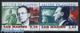 San Marino 2011 Alcide De Gasperi 2v [:], Mint NH, History - Various - Politicians - Justice - Neufs