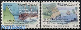 Norfolk Island 1991 History 2v, Mint NH, History - Transport - Various - Ships And Boats - Maps - Disasters - Boten