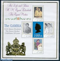 Gambia 1999 Queen Mother 4v M/s, Mint NH, History - Kings & Queens (Royalty) - Familles Royales