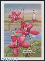 Sierra Leone 1996 Cymbidium S/s, Lighthouse, Mint NH, Nature - Various - Flowers & Plants - Lighthouses & Safety At Sea - Vuurtorens