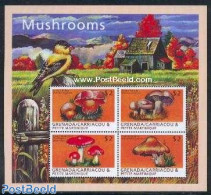 Grenada Grenadines 2000 Mushrooms 4v M/s, Boletus Legaliae, Mint NH, Nature - Mushrooms - Hongos