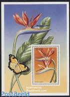 Nevis 1996 Flowers Of The World S/s, Mint NH, Nature - Butterflies - Flowers & Plants - St.Kitts En Nevis ( 1983-...)