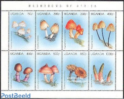 Uganda 1996 Mushrooms 8v M/s, Mint NH, Nature - Mushrooms - Hongos