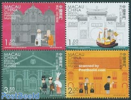 Macao 2005 World Heritage 4v [+], Mint NH, History - Transport - World Heritage - Ships And Boats - Art - Architecture - Unused Stamps