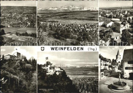 12587761 Weinfelden Panorama Alpen Restaurant Thurberg Hauptstrasse Brunnen Kirc - Autres & Non Classés