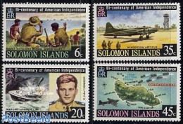 Solomon Islands 1976 US Bi-centennial 4v, Mint NH, History - Transport - Various - Militarism - US Bicentenary - World.. - Militares