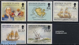 Solomon Islands 1994 La Perouse Expedition 5v, Mint NH, History - Transport - Various - Explorers - Ships And Boats - .. - Esploratori