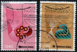 VEREINTE NATIONEN, UNO - GENF, 1982 , MI 109 - 110 Conservation Et Protection De La Nature GESTEMPELT, OBLITERE - Used Stamps