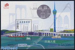 Macao 2005 Sai Van Bridge S/s, Mint NH, Transport - Railways - Ships And Boats - Art - Bridges And Tunnels - Ongebruikt