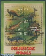 Nevis 2005 Preh. Animals 6v M/s, Ouranosaurus, Mint NH, Nature - Prehistoric Animals - Prehistorisch