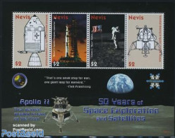 Nevis 2008 Space Exploration 4v M/s, Mint NH, Transport - Space Exploration - St.Kitts Und Nevis ( 1983-...)