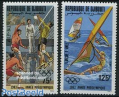 Djibouti 1983 Olympic Games Los Angeles 2v, Mint NH, Sport - Olympic Games - Sailing - Volleyball - Zeilen