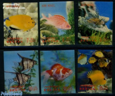 Bhutan 1969 Fish 6v, Mint NH, Nature - Various - Fish - 3-D Stamps - Peces