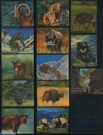 Bhutan 1970 Animals 13v, Mint NH, Nature - Various - Animals (others & Mixed) - Bears - Cat Family - Elephants - 3-D S.. - Unclassified