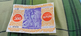 BIGLIETTO LOTTERIA AGNANO 1962 - Biglietti Della Lotteria