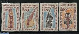 Senegal 1966 Negro Art 4v, Mint NH, Performance Art - Various - Music - Folklore - Muziek