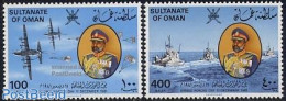Oman 1981 Army Day 2v, Mint NH, Transport - Aircraft & Aviation - Ships And Boats - Avions