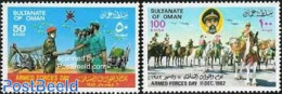 Oman 1982 Army Day 2v, Mint NH, Nature - Horses - Omán