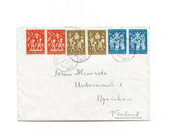 Zuidland Netherlands Cover 1962 To Hyvinkää Finland 1961 Voor Het Kind Christmas Stamp Pairs 30c+9c 8c+4c 6c+4c - Covers & Documents