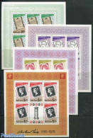 Saint Lucia 1979 Sir Rowland Hill 4 M/s, Mint NH, Stamps On Stamps - Postzegels Op Postzegels