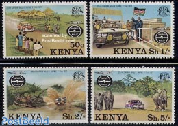 Kenia 1977 Safari Rallye 4v, Mint NH, Nature - Sport - Transport - Various - Elephants - Autosports - Sport (other And.. - Autos