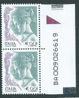 Italia 2003 ; La Donna Nell' Arte Da € 0,01 S.p.A.: Coppia Con Codice Alfanumerico - 2001-10:  Nuovi