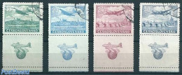 Czechoslovkia 1946 Airmail Definitives 4v+tabs, Mint NH, Transport - Aircraft & Aviation - Other & Unclassified