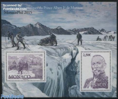 Monaco 2015 MonacoPhil, Arctic Expeditions Albert I S/s, Mint NH, History - Science - Transport - Kings & Queens (Roya.. - Unused Stamps