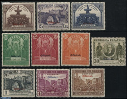 Spain 1931 Panamerican Postal Congress, On Service 10v, Unused (hinged), Post - Art - Bridges And Tunnels - Other & Unclassified