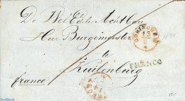 Netherlands 1845 Folding Cover To The Mayor Of Columborg, See Mark, Postal History - ...-1852 Precursori