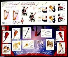 Japan 2018 Music Instruments 20v (2 M/s) S-a, Mint NH, Performance Art - Music - Musical Instruments - Unused Stamps