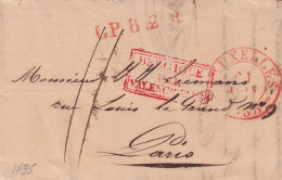 LETTRE. 2 JUIN 1838. BRUXELLES POUR PARIS. BELGIQUE PAR VALENCIENNES. L.P.B.2.R.. TAXE 11. SIGNÉE HOORICKA - 1801-1848: Précurseurs XIX