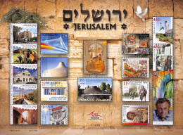 Israel 2019 Jerusalem 2019, Special M/s, Limited Edition, Mint NH, Health - Nature - Performance Art - Transport - Var.. - Unused Stamps (with Tabs)