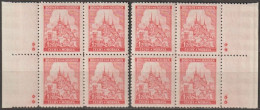 052/ Pof. 57, Border 4-blocks, Plate Mark ++ - Unused Stamps