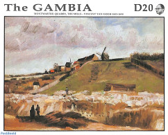 Gambia 1991 Van Gogh, Montmartre S/s, Mint NH, Various - Mills (Wind & Water) - Art - Modern Art (1850-present) - Pain.. - Molens