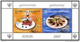 Montenegro 2005 Y&T 116/7, Michel 104/5. Europa 2005, Gastronomie, En Feuillets De Carnets - 2005