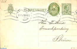 Denmark 1920 Postcard 5o, Uprated With 5o From Envelope, Used, Used Postal Stationary - Briefe U. Dokumente