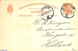 Denmark 1918 Postcard 10o, Used, Used Postal Stationary - Storia Postale