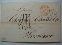 1843.Prusse Givet.CPR4.Berlin To France .Schreder & Schuler & Co., Bordeaux. Wine Related ? - Prephilately