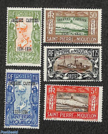 Saint Pierre And Miquelon 1934 Discovery Of Canada 5v, Unused (hinged), Various - Maps - Aardrijkskunde