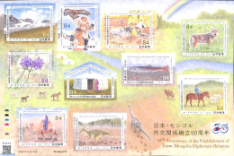 Japan 2022 Diplomatic Relations With Mongolia, Mint NH, Nature - Animals (others & Mixed) - Birds - Camels - Fish - Ho.. - Unused Stamps