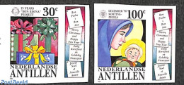 Netherlands Antilles 1990 Christmas 2v, Imperforated, Mint NH, Religion - Christmas - Natale