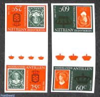 Netherlands Antilles 1980 Coronation 2v, Gutterpairs, Imperforated, Mint NH, History - Kings & Queens (Royalty) - Stam.. - Koniklijke Families