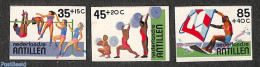 Netherlands Antilles 1983 Sport 3v, Imperforated, Mint NH, Sport - Sailing - Sport (other And Mixed) - Weightlifting - Sailing