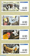 Faroe Islands 2011 Automat Stamps, Domestic Animals 4v, Mint NH, Nature - Birds - Cattle - Horses - Poultry - Automat .. - Viñetas De Franqueo [ATM]