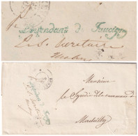 LETTRE. BONNEVILLE. 13 OCT 1858. SAVOIE. GRIFFE VERTE INTENDANT DE FAUCIGNY. SIGNÉE BERGOËN - 1849-1876: Période Classique