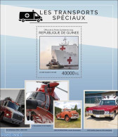 Guinea, Republic 2014 Special Transport , Mint NH, Health - Transport - Red Cross - Automobiles - Helicopters - Ships .. - Croix-Rouge