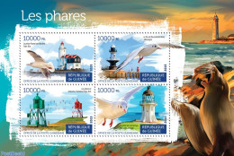 Guinea, Republic 2015 Lighthouses, Mint NH, Nature - Various - Birds - Sea Mammals - Lighthouses & Safety At Sea - Phares