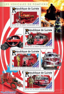 Guinea, Republic 2015 Fire Engines, Mint NH, Transport - Automobiles - Fire Fighters & Prevention - Voitures